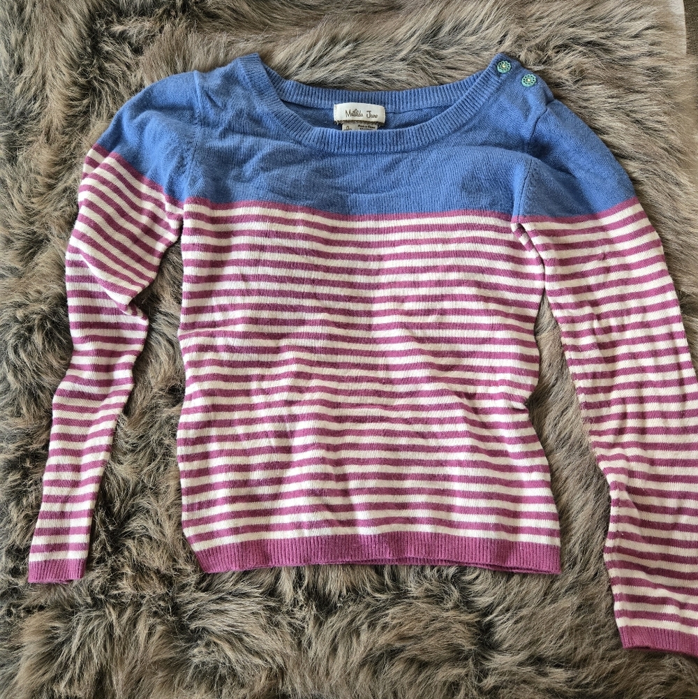 Matilda Jane Blue and Pink Striped Kids Sweater